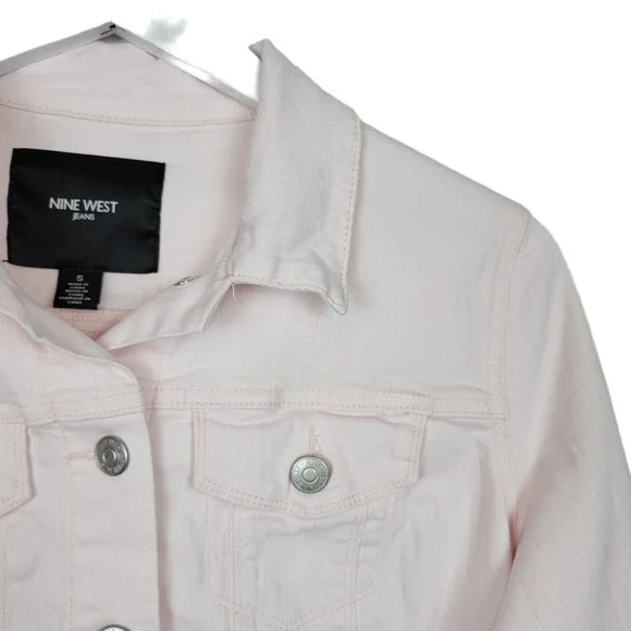 Nine West Jeans Pale Pink Stretch Denim Jacket - Size S - Picture 2 of 3